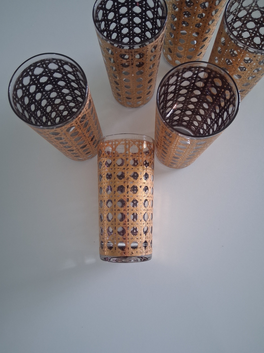 Vintage Culver's 22k Gold Canella Pattern Highball Drinking Glasses Ser 6 - Picture 7 of 8